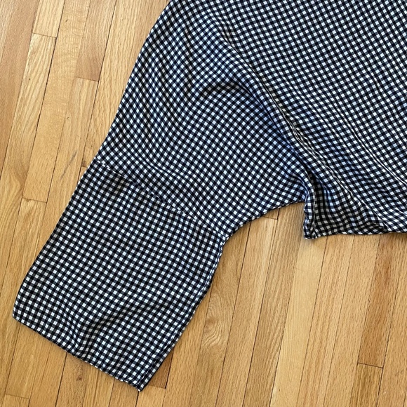 Topshop Dolman Sleeve Black & White Gingham Tie Front Cropped Top Size 8 - Picture 7 of 10